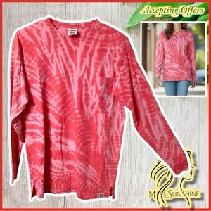 PINK Victoria’s Secret - Sz XS - longsleeve Shirt w/ chest pocket tie dye optic